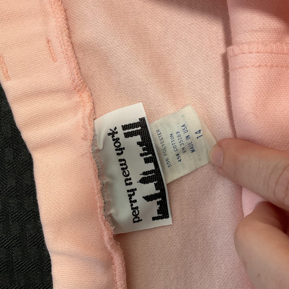 Perry New York Skirt Womens 14 Pink Knit A-Line Short‎ Front Pleat Made USA - Picture 2 of 6